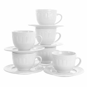 Elama Charlotte 6 Piece Mug Set in White