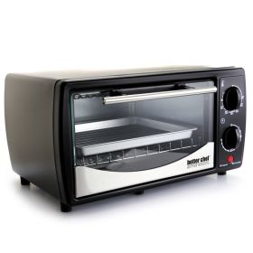 Better Chef 9 Liter Toaster Oven Broiler- Black With Stainless Steel Front