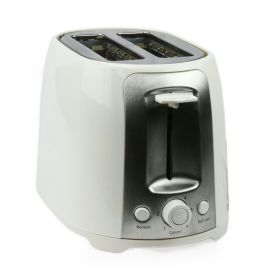 Brentwood 2 Slice Cool Touch Toaster in White and Stainless Steel