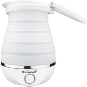 Brentwood KT-1508W .85-Quart Dual-Voltage Collapsible Travel Kettle (White)