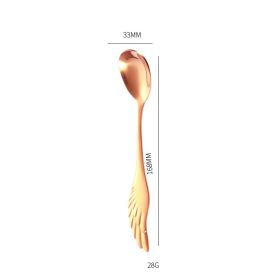 Stainless Steel Creative Wing Spoon Tableware (Option: Rose gold)