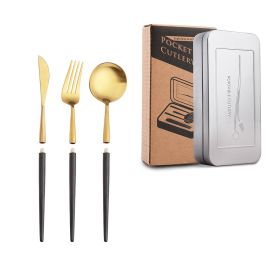 Stainless Steel Removable Portuguese Portable Knife Fork And Spoon Chopsticks Set (Option: Titanium three piece set2)