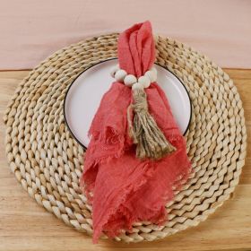 Western Restaurant Cafe Placemat Cloth Folding Flower Saliva Cloth Cup (Option: Watermelon Red)