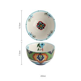 New Bohemian Hand-painted Household Ceramic Bowl (Option: Green 4.7inch)