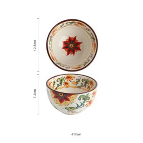 New Bohemian Hand-painted Household Ceramic Bowl (Option: Yellow 4.7inch)