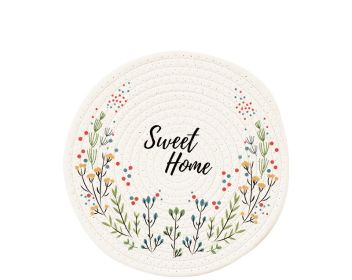 Nordic Cotton Printed Placemat Tray Cushion Coaster (Option: Sweet home-12cm)